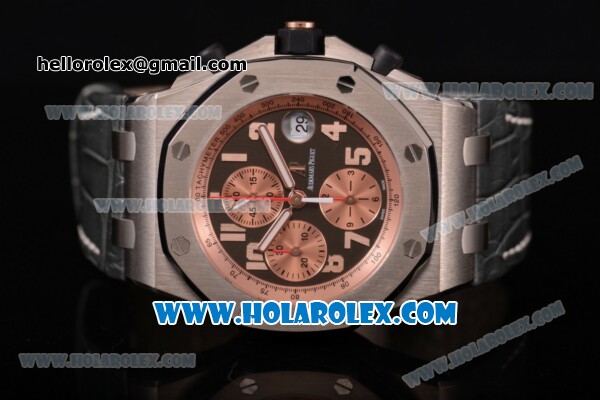 Audemars Piguet Royal Oak Offshore "Pride of Indonesia" Limited Edition Chrono Swiss Valjoux 7750 Automatic Titanium Case with Black Dial and Rose Gold Arabic Numeral Markers (JF) - Click Image to Close